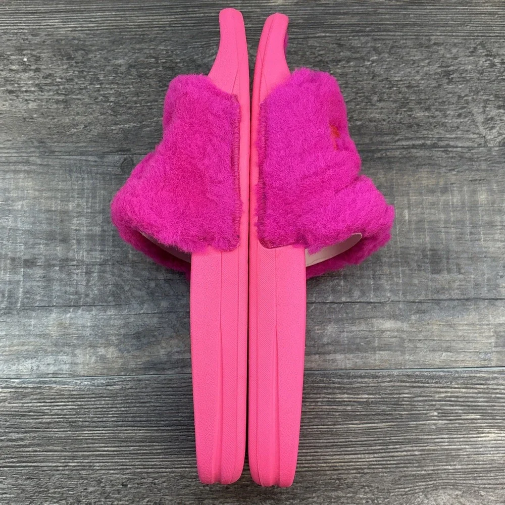 APL Slide Women's 8 Shearling Sandals Neon Pink NEW